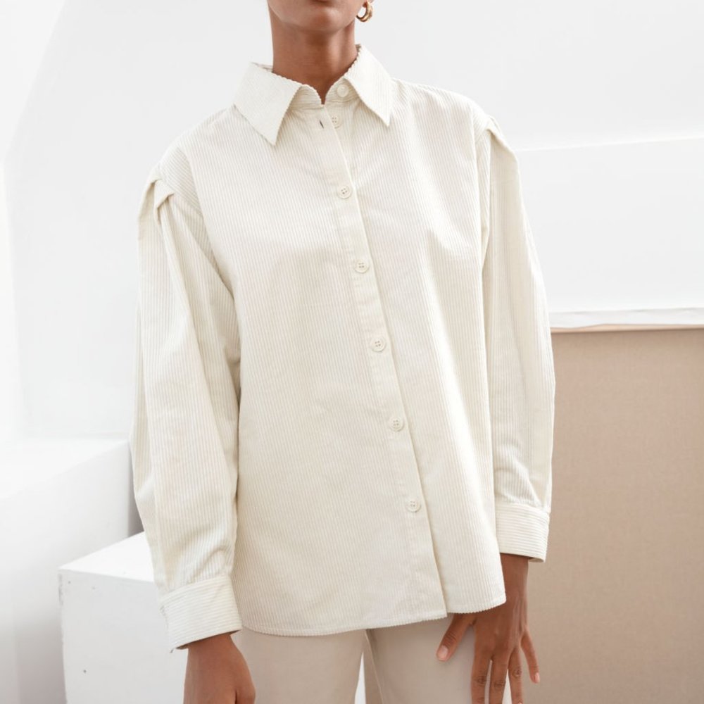 Corduroy Pleated Shoulder Shirt